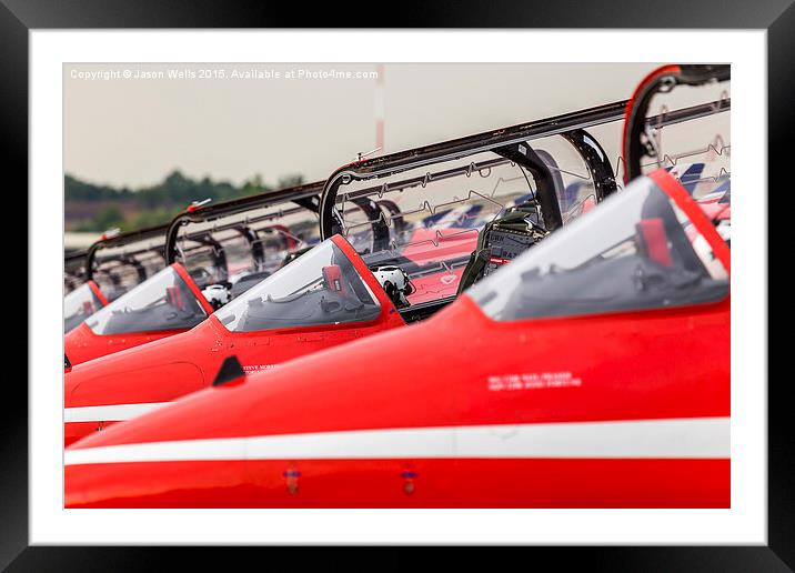 Close-up of the Red Arrows canopies open Framed Mounted Print by Jason Wells