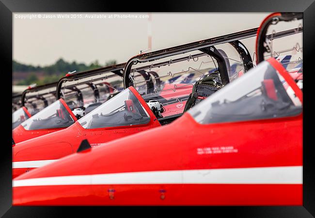 Close-up of the Red Arrows canopies open Framed Print by Jason Wells