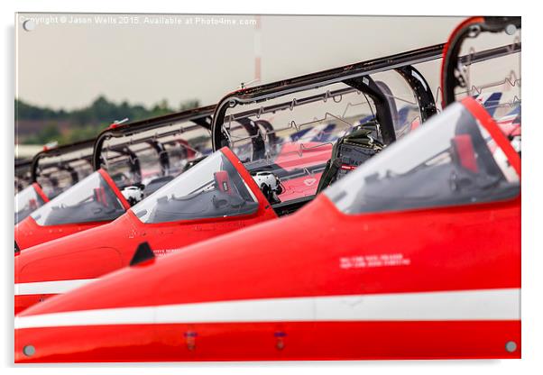 Close-up of the Red Arrows canopies open Acrylic by Jason Wells