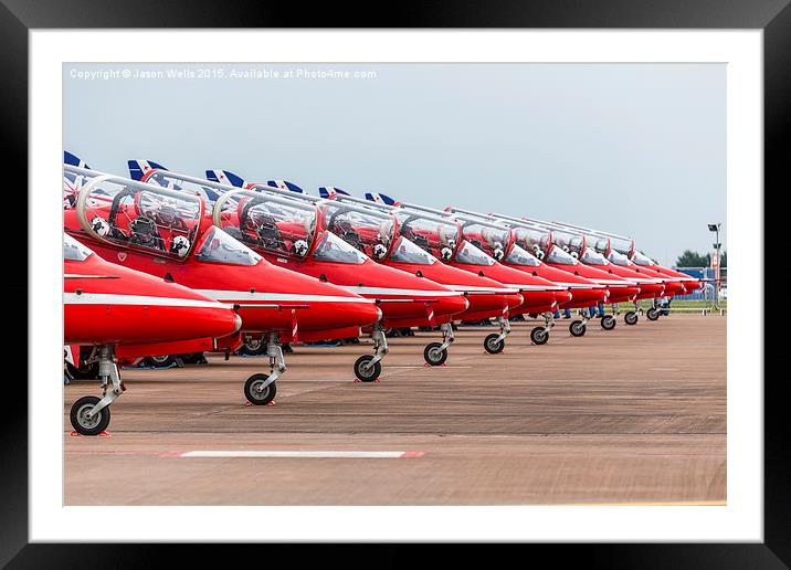 Red Arrows lined up on the ground Framed Mounted Print by Jason Wells