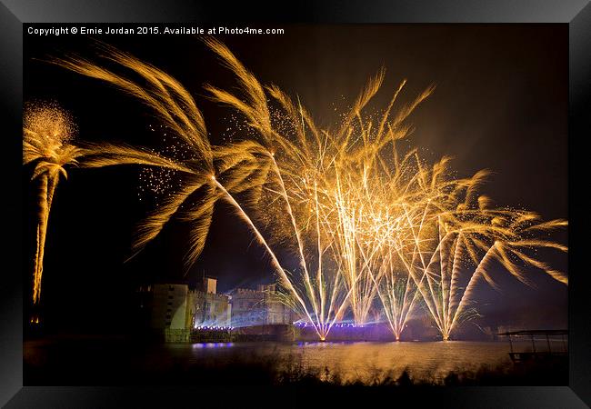  Fireworks 2014 at Leeds Castle. 2 of 5 Framed Print by Ernie Jordan