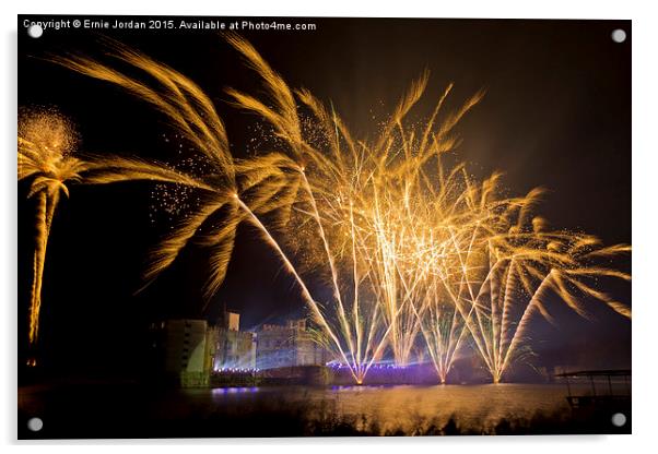  Fireworks 2014 at Leeds Castle. 2 of 5 Acrylic by Ernie Jordan