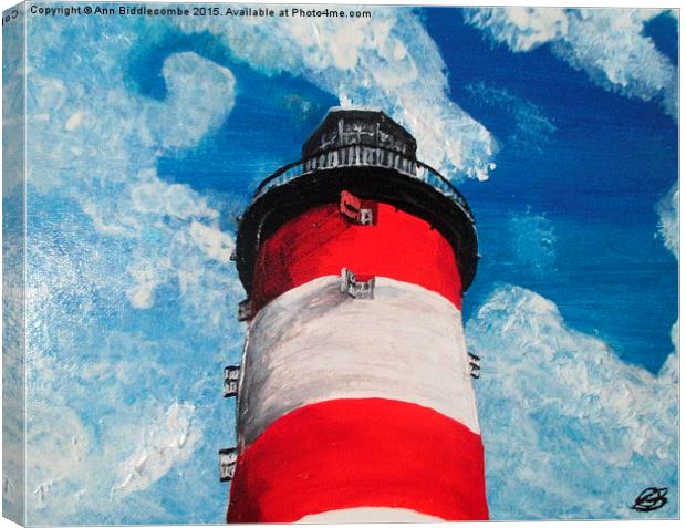  The Lighthouse Canvas Print by Ann Biddlecombe