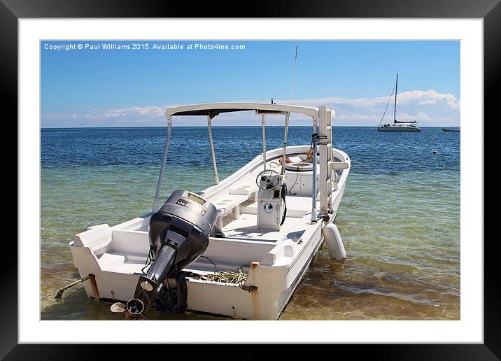  Dive Boat- Puerto Morelos Framed Mounted Print by Paul Williams