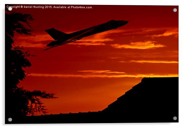  Sunset take off for the Vulcan XH558 Acrylic by daniel thurling