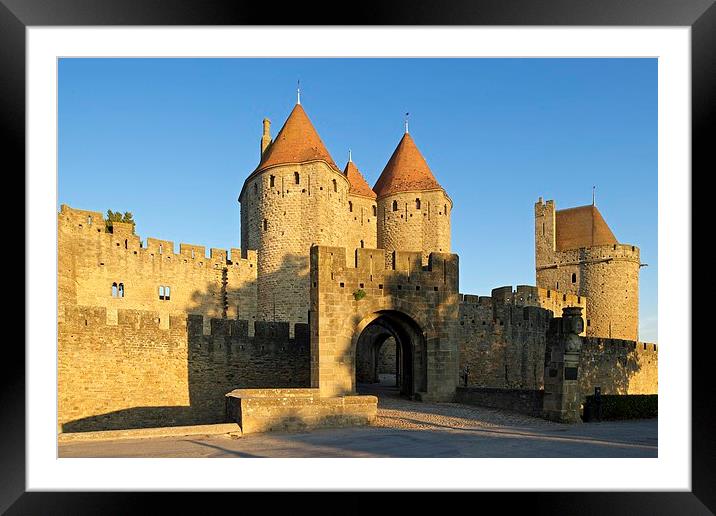  Narbonne gate Carcasonne Framed Mounted Print by Stephen Taylor