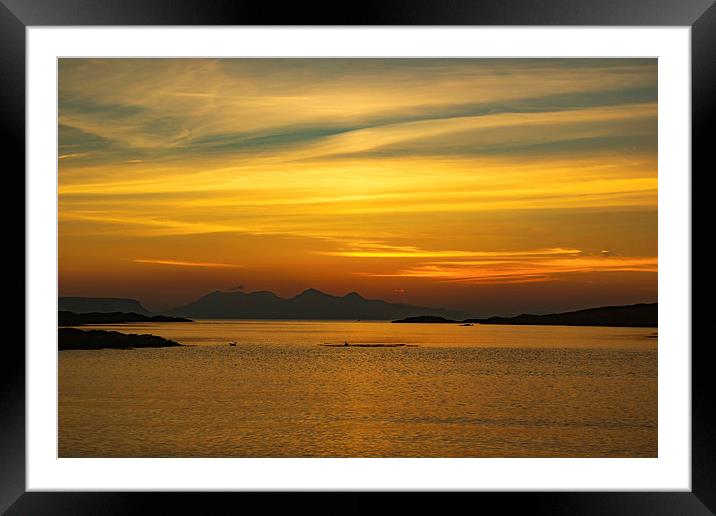 Sunset over the Island of Eigg Framed Mounted Print by Hugh McKean