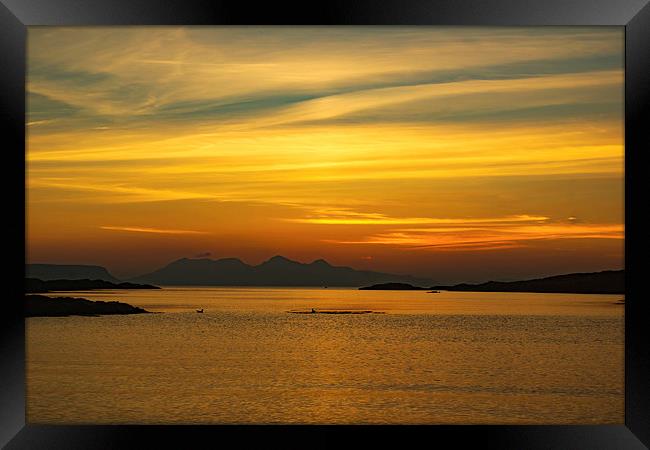 Sunset over the Island of Eigg Framed Print by Hugh McKean