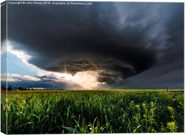  Arriba Mesocyclone storm, Colorado USA Canvas Print by John Finney