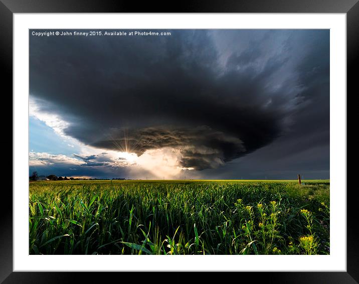  Arriba Mesocyclone storm, Colorado USA Framed Mounted Print by John Finney