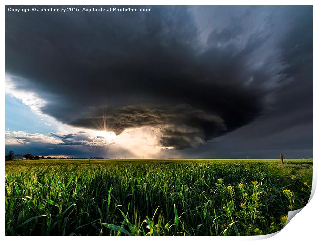  Arriba Mesocyclone storm, Colorado USA Print by John Finney