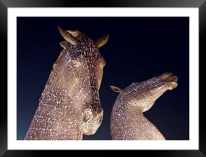  The Kelpies at night Framed Mounted Print by Stephen Taylor