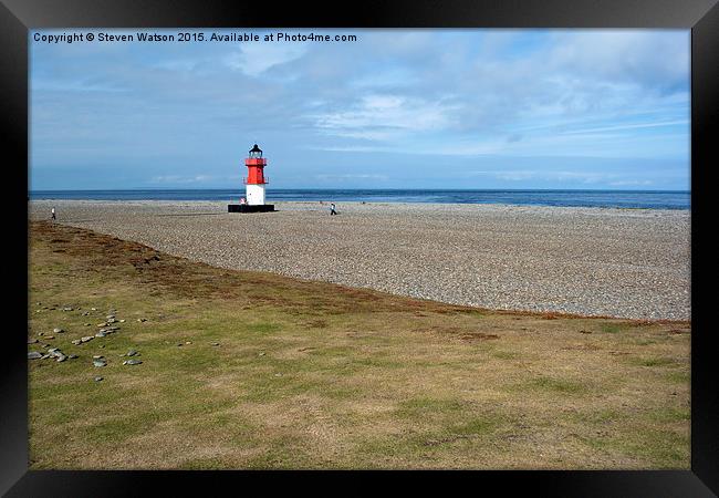 The Old Lighthouse at The Point of Ayre Framed Print by Steven Watson