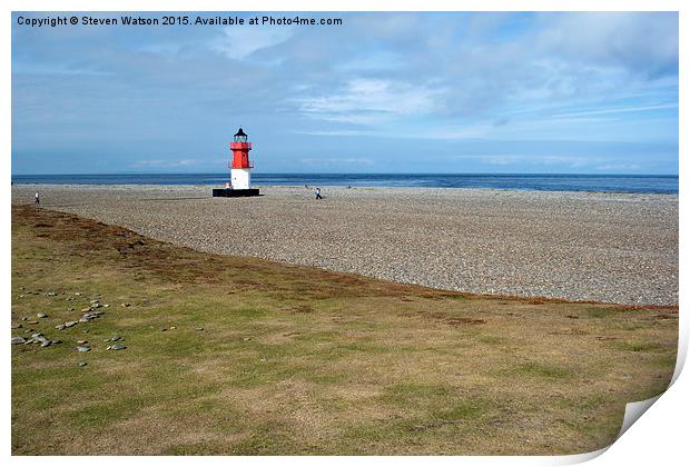  The Old Lighthouse at The Point of Ayre Print by Steven Watson