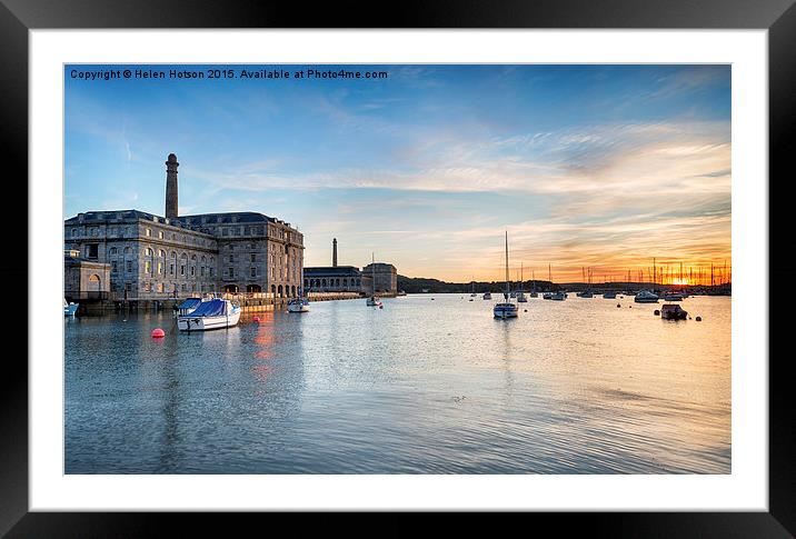 Sunset at the Royal William Yard in Plymouth Framed Mounted Print by Helen Hotson