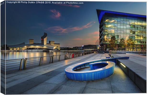  Twilight At The Quays Canvas Print by Phil Durkin DPAGB BPE4