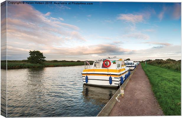 Boats on the River Bure Canvas Print by Helen Hotson