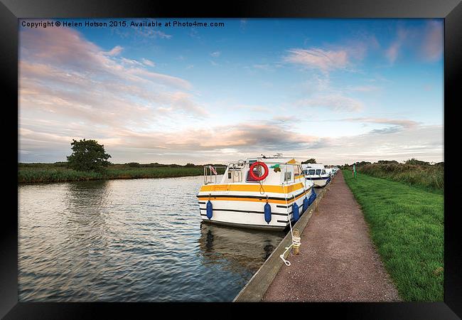 Boats on the River Bure Framed Print by Helen Hotson