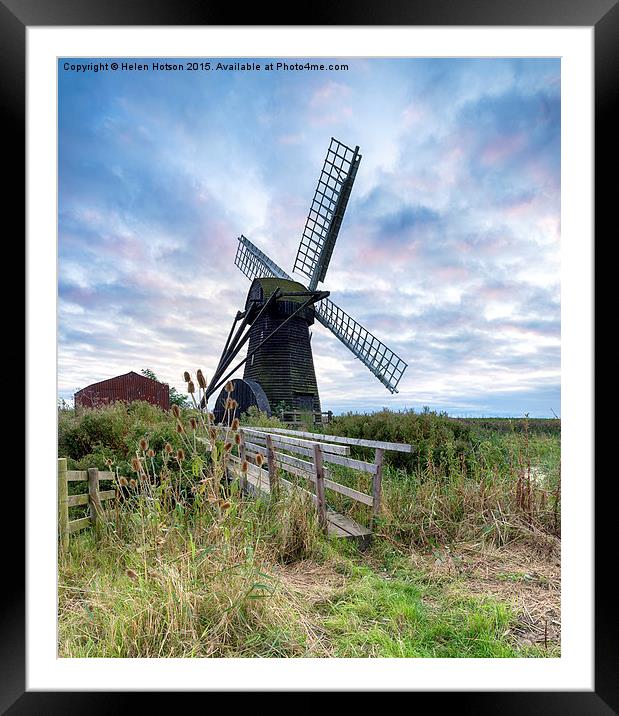 Sunset at Herringfleet Windmill Framed Mounted Print by Helen Hotson
