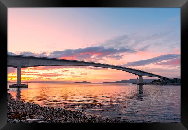 Skye Bridge at Sunset Framed Print by Derek Beattie
