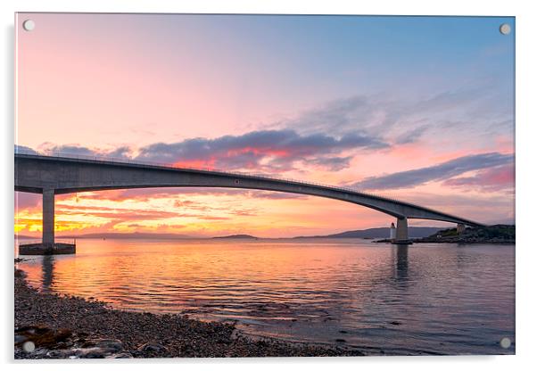 Skye Bridge at Sunset Acrylic by Derek Beattie