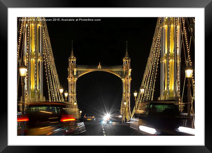  Albert Bridge Framed Mounted Print by Tedz Duran