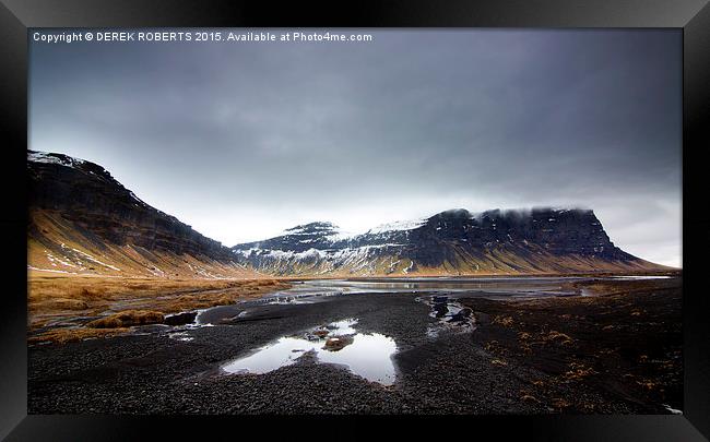  Volcanic landscapes of Iceland Framed Print by DEREK ROBERTS