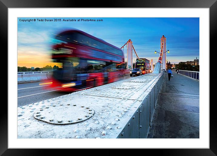  Chelsea Bridge Framed Mounted Print by Tedz Duran