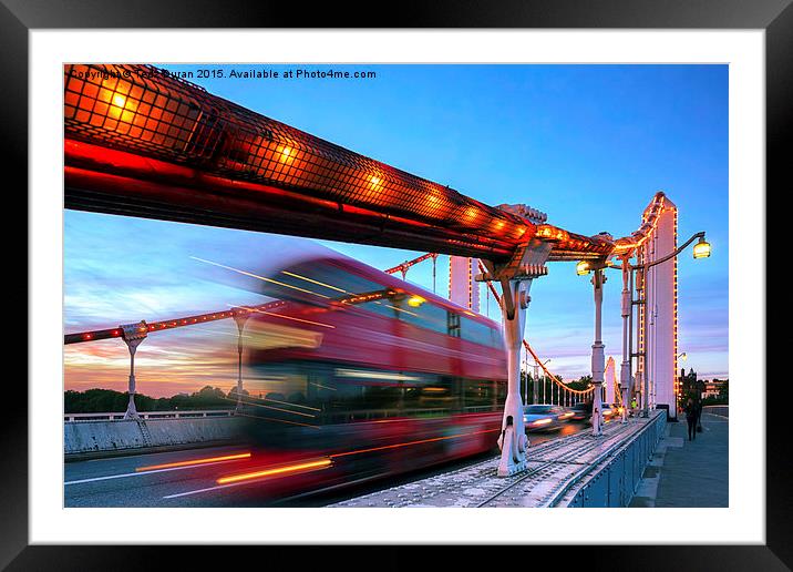  Chelsea Bridge Framed Mounted Print by Tedz Duran