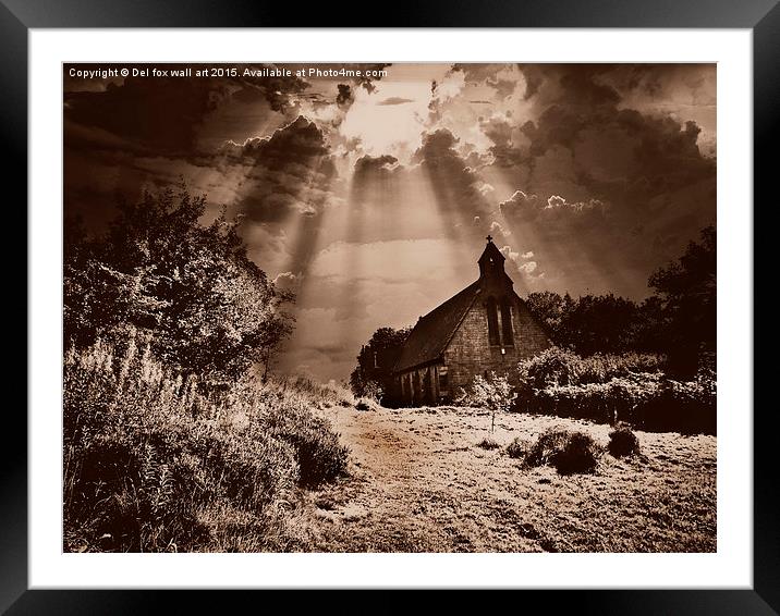  old church on the hill Framed Mounted Print by Derrick Fox Lomax