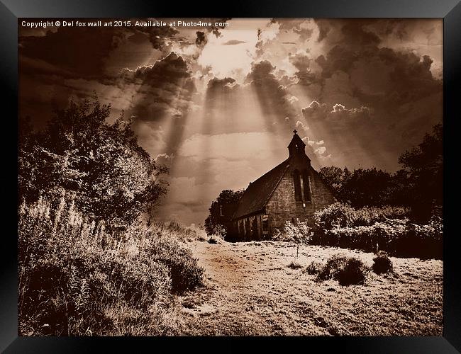  old church on the hill Framed Print by Derrick Fox Lomax