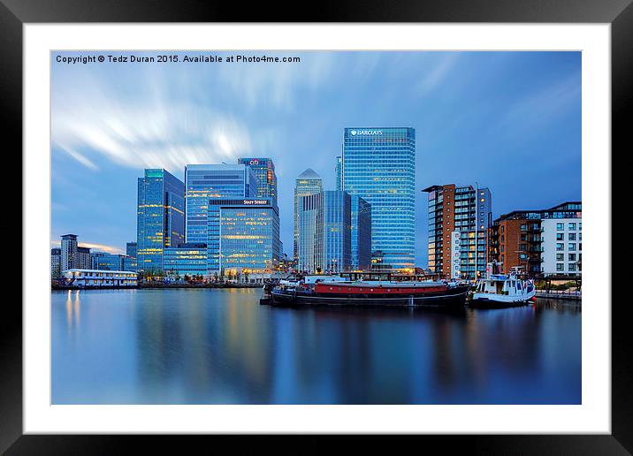  Dockland City Framed Mounted Print by Tedz Duran