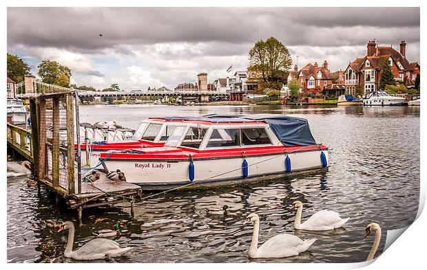  The Thames at Marlow.  Print by Peter Bunker