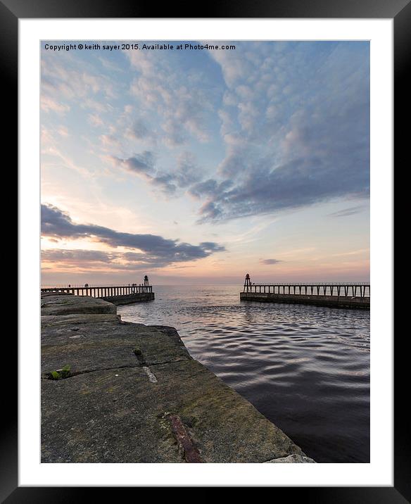  East and West piers Whitby Framed Mounted Print by keith sayer