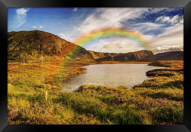 Rainbow and the Loch Framed Print by nick coombs