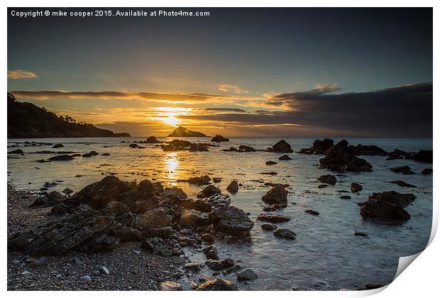  sunrise over Thatchers rock Print by mike cooper