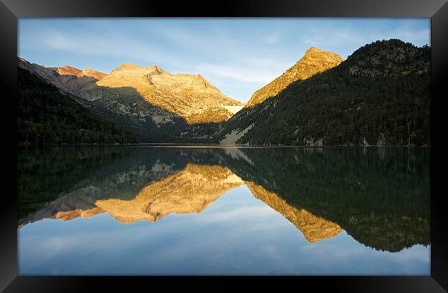 Lac d'Oredon morning reflections Framed Print by Stephen Taylor