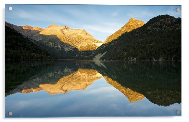 Lac d'Oredon morning reflections Acrylic by Stephen Taylor
