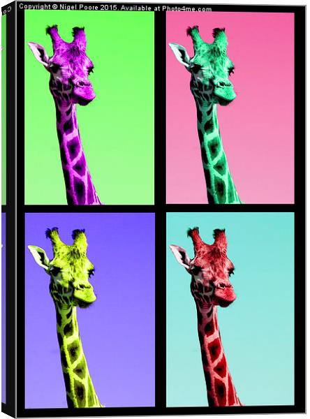 Warhol Giraffe Canvas Print by Nigel Poore