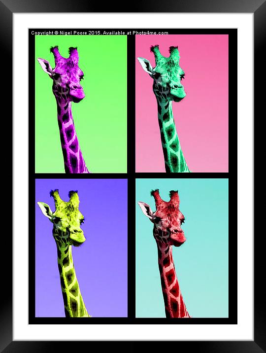 Warhol Giraffe Framed Mounted Print by Nigel Poore