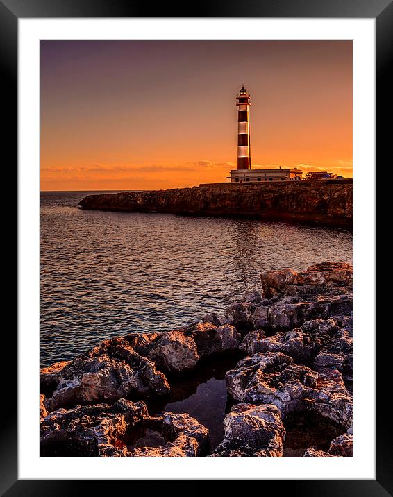  Lighthouse of Cap d'Artrutx, Menorca Framed Mounted Print by David Schofield