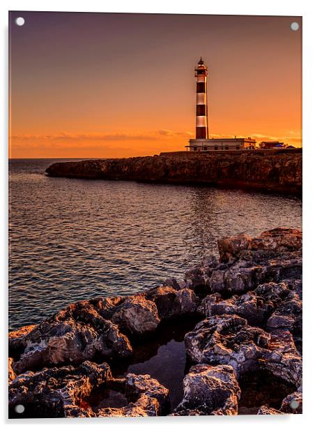  Lighthouse of Cap d'Artrutx, Menorca Acrylic by David Schofield