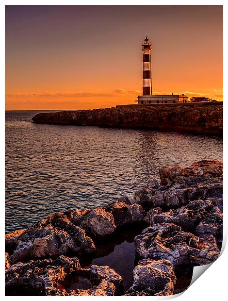  Lighthouse of Cap d'Artrutx, Menorca Print by David Schofield