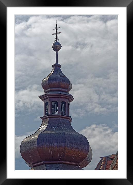 Chatolic Cathedral Sibiu Tower tip Framed Mounted Print by Adrian Bud
