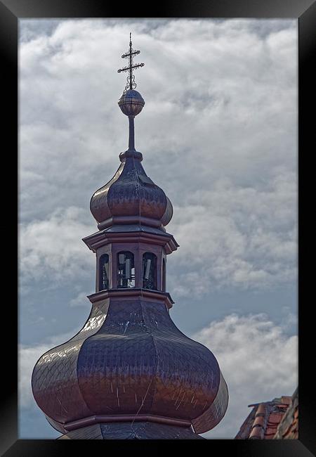 Chatolic Cathedral Sibiu Tower tip Framed Print by Adrian Bud