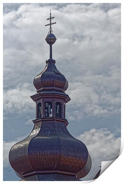 Chatolic Cathedral Sibiu Tower tip Print by Adrian Bud