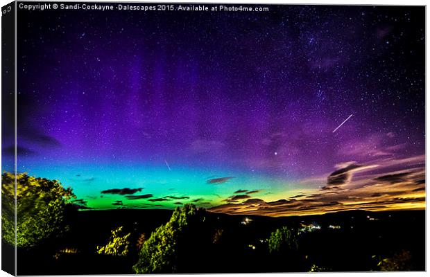  Northern Lights Light Show In Yorkshire! Canvas Print by Sandi-Cockayne ADPS