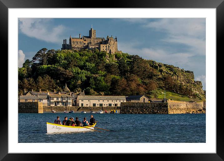  The Gig St Aubyn at St Michael's Mount Framed Mounted Print by Brian Pierce