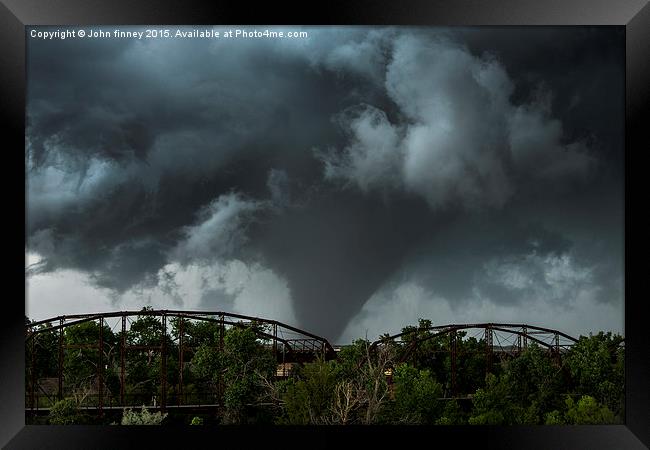 Large Tornado, Canadian, Texas, USA Framed Print by John Finney