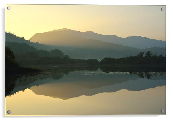 River Brathay Sunset Acrylic by Gary Kenyon